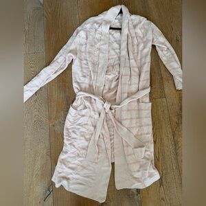 Barefoot Dreams CozyChic Lite Cardigan in Soft Pink worn 1x